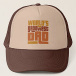 World's Grooviest Dad Retro Funny Trucker Hat<br><div class="desc">This funny Father's Day gift is perfect for dads who love the 60s and 70s and have retro style. Reads,  "world's grooviest dad" in a funky,  retro font and colours. Can be personalized. Just hit the "customize" button.</div>