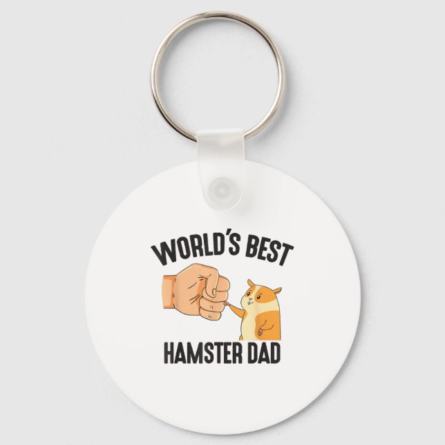 World's Hamster Dad Costume For Animal Lovers Hams Keychain (Front)