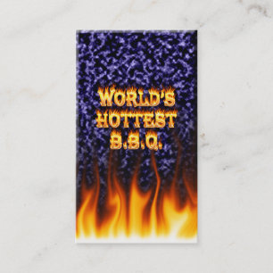 World's hottest BBQ fire and flames blue marble Business Card