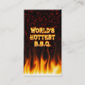 World's hottest BBQ fire and flames red marble. Business Card