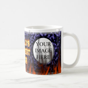 World's hottest Boss fire and flames blue marble Coffee Mug