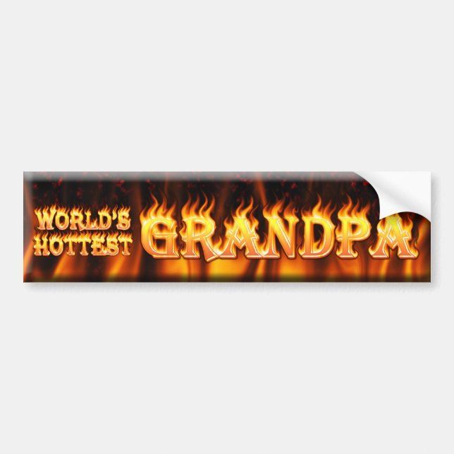 worlds hottest grandpa bumper sticker (Front)