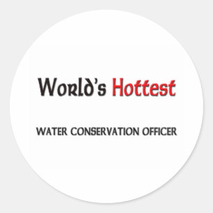 World's Hottest Water Conservation Officer Classic Round Sticker