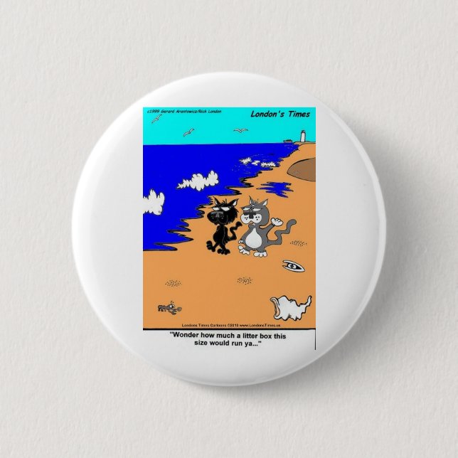 World's Largest Litter Box Funny Gifts & Tees 2 Inch Round Button (Front)