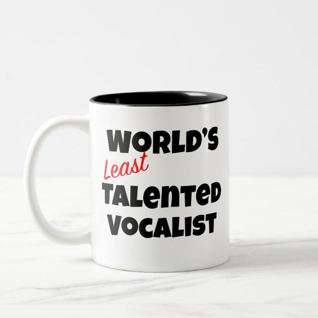 World's Least Talented Vocalist Gag Gift Mug (Left)