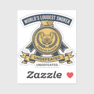 World's Loudest Snorer Frenchie Trophy Sticker