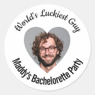 World's Luckiest Guy Bachelorette Party Classic Round Sticker