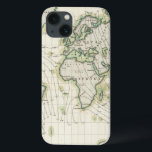 World's magnetic declination iPhone 13 case<br><div class="desc">Beobachteten Werthe Der Declination. By Berghaus,  Heinrich (184). Published by ''Gotha: Justus Perthes''.</div>