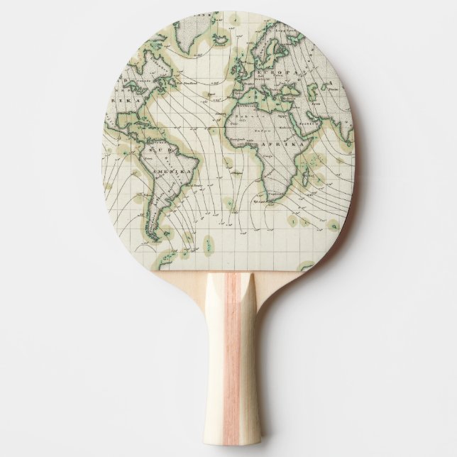 World's magnetic declination ping pong paddle (Front)