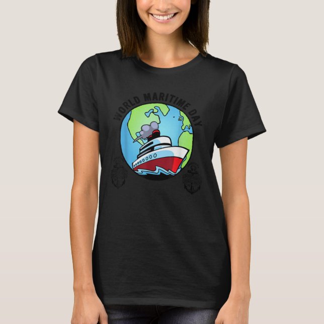 World's Maritime Daddy Ship Seaman Captain Husband T-Shirt (Front)