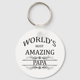 World's Most Amazing Papa Keychain