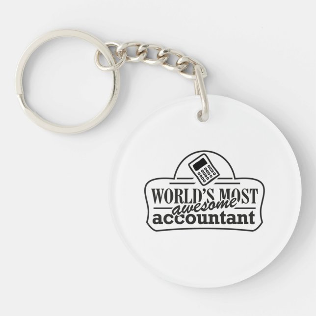 World's Most Awesome Accountant Keychain (Front)