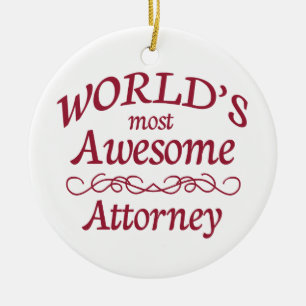 World's Most Awesome Attorney Ceramic Ornament