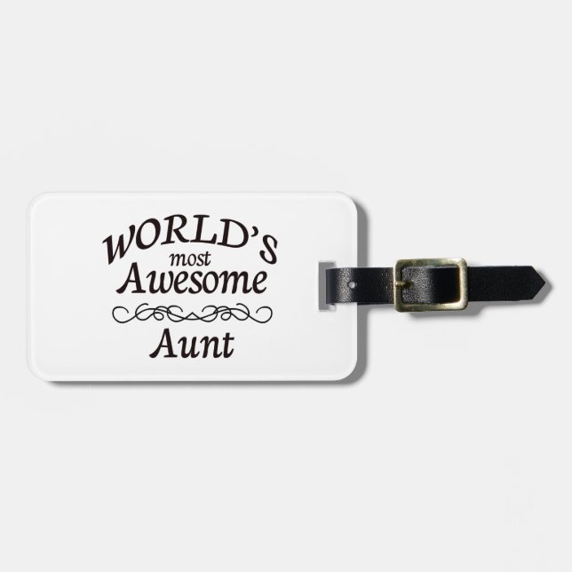 World's Most Awesome Aunt Luggage Tag (Front Horizontal)
