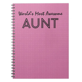 World's Most Awesome AUNT Pink Squares Pattern Notebook