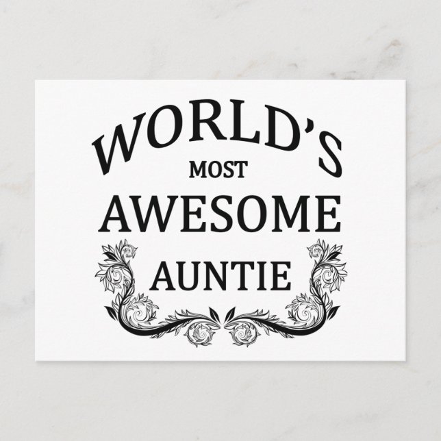 World's Most Awesome Auntie Postcard (Front)