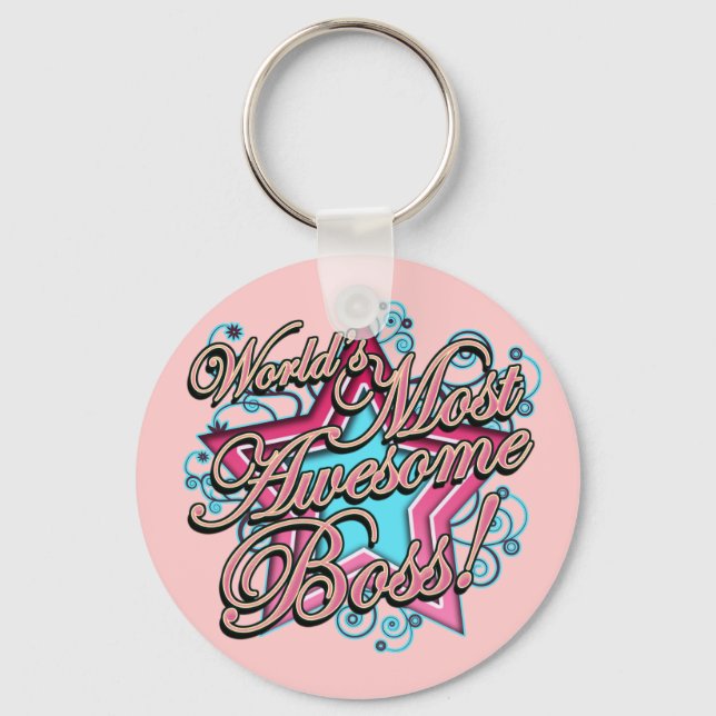 Worlds Most Awesome Boss Keychain (Front)