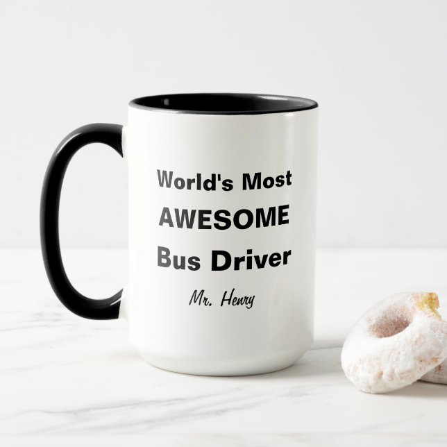 World's Most Awesome Bus Driver Personalized Mug (With Donut)