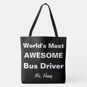 World's Most Awesome Bus Driver Personalized Tote Bag