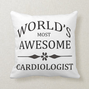 World's Most Awesome Cardiologist Throw Pillow