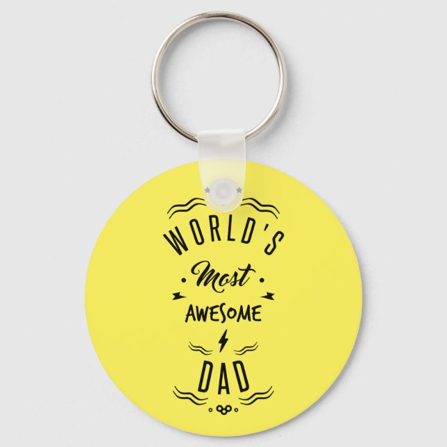 World's most awesome dad keychain (Front)