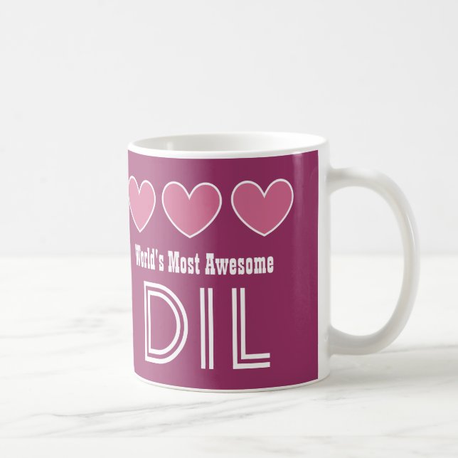 World's Most Awesome DAUGHTER IN LAW Hearts DIL Coffee Mug (Right)