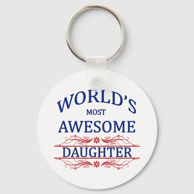 World's Most Awesome Daughter Keychain (Front)