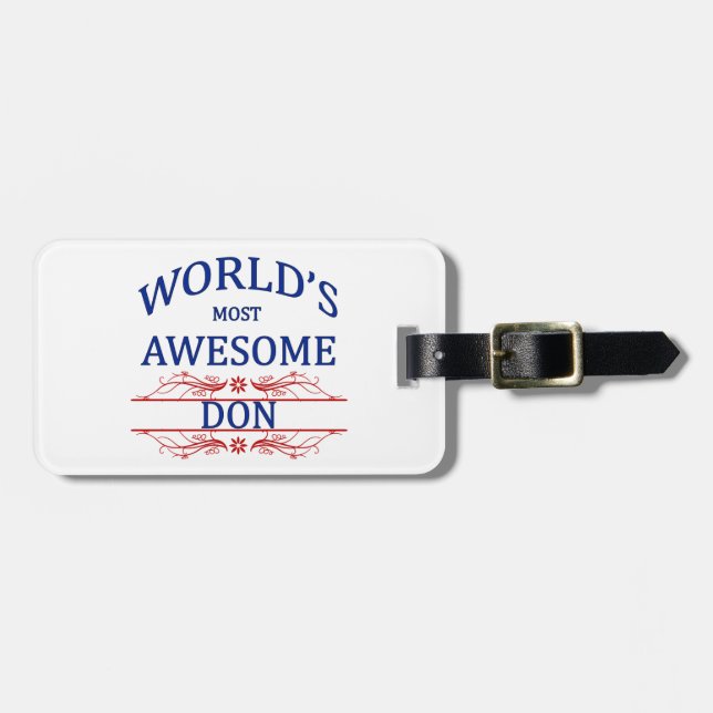 World's Most Awesome DON Luggage Tag (Front Horizontal)