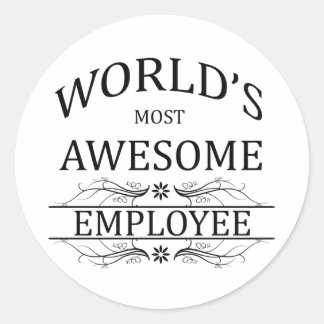 World's Most Awesome Employee Classic Round Sticker
