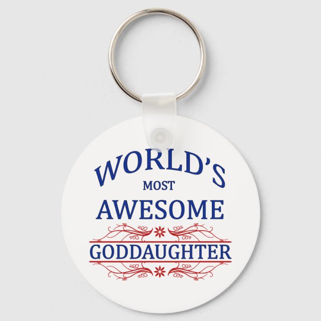 World's Most Awesome Goddaughter Keychain (Front)