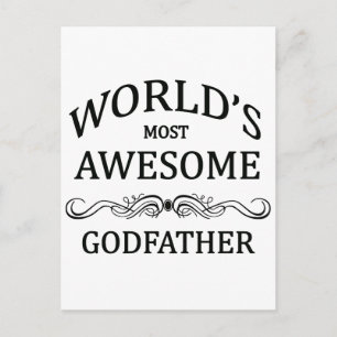 World's Most Awesome Godfather Postcard