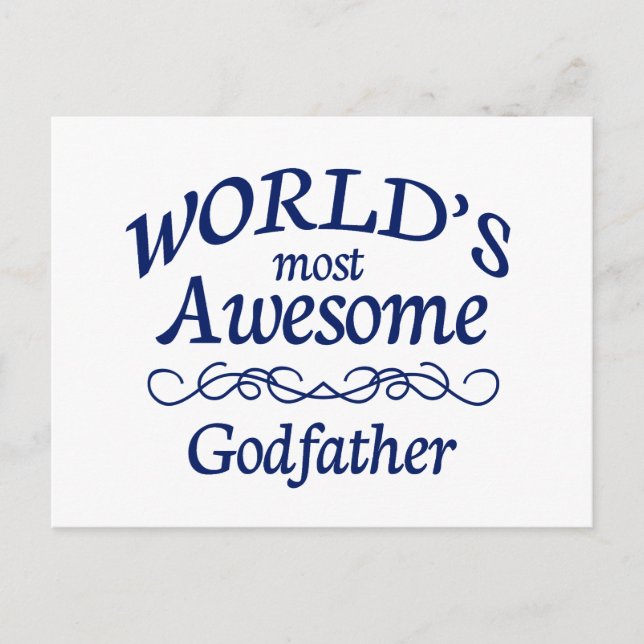 World's Most Awesome Godfather Postcard (Front)