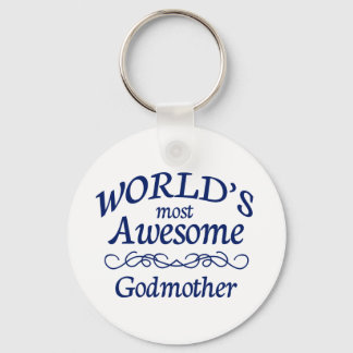 World's Most Awesome Godmother Keychain