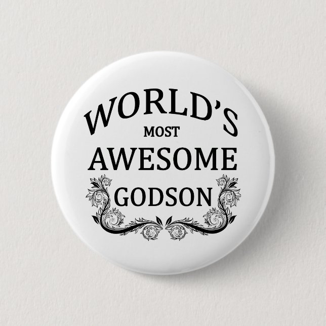 World's Most Awesome Godson 2 Inch Round Button (Front)