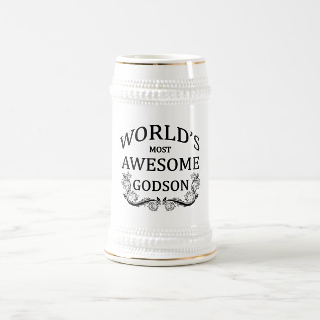 World's Most Awesome Godson Beer Stein (Center)