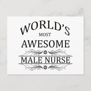 World's Most Awesome Male Nurse Postcard