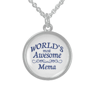 World's Most Awesome Mema Sterling Silver Necklace