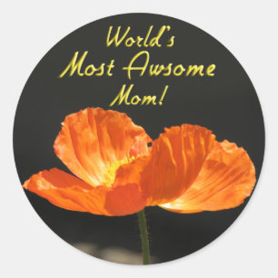 World's Most Awesome Mother Classic Round Sticker