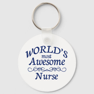 World's Most Awesome Nurse Keychain