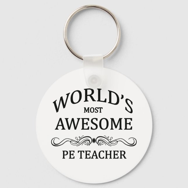 World's Most Awesome PE Teacher Keychain (Front)