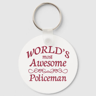 World's Most Awesome Policeman Keychain