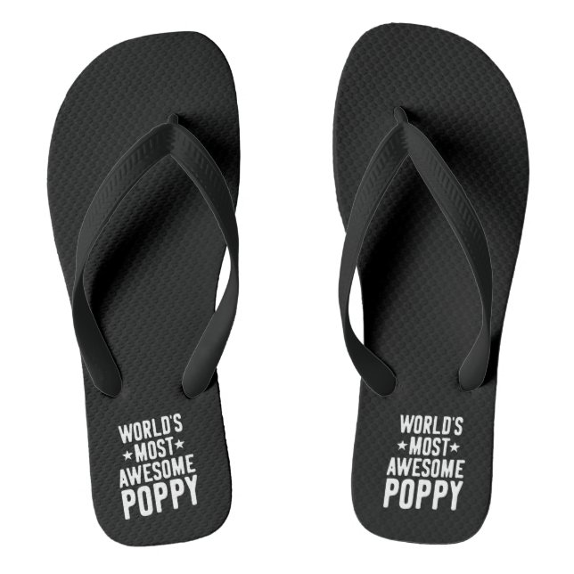World's Most Awesome Poppy | Father Grandpa Flip Flops (Footbed)