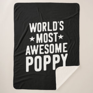 World's Most Awesome Poppy Father Grandpa Sherpa Blanket