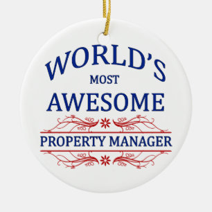 World's Most Awesome Property Manager Ceramic Ornament