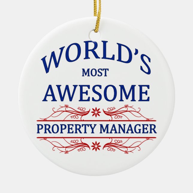 World's Most Awesome Property Manager Ceramic Ornament (Front)