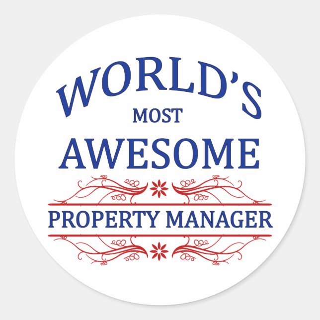 World's Most Awesome Property Manager Classic Round Sticker (Front)