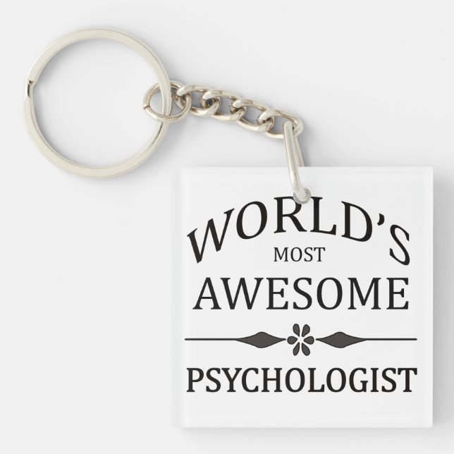 World's Most Awesome Psychologist Keychain (Front)