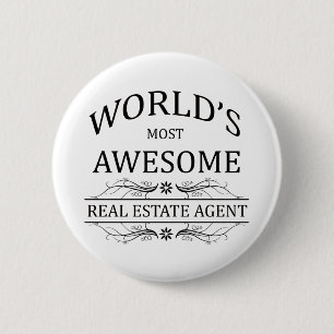 World's Most Awesome Real Estate Agent 2 Inch Round Button
