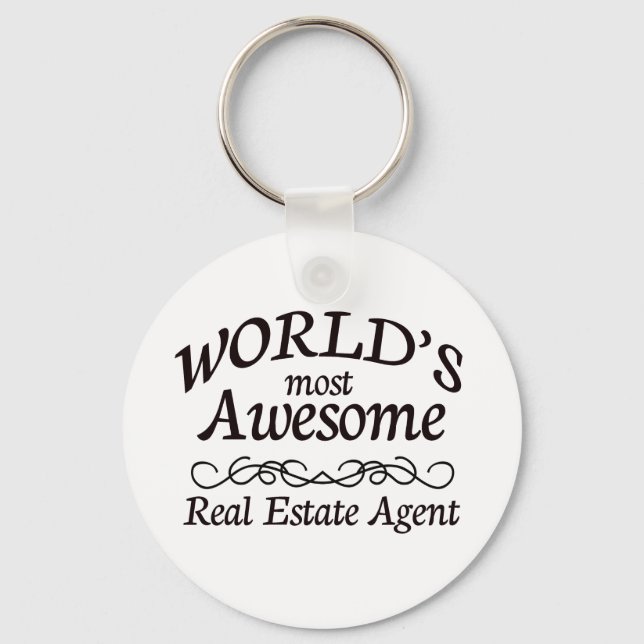 World's Most Awesome Real Estate Agent Keychain (Front)