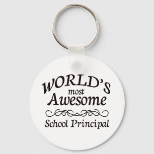 World's Most Awesome School Principal Keychain